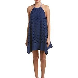 Susana Monaco Fraya Eyelet Blue Halter Crepe Dress Stitch Fix 6